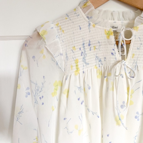 NWT Wilfred Castello Blouse in Light Birch/Citron - Picture 3 of 7